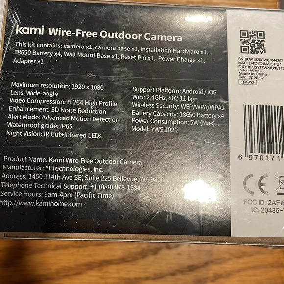 Kami wire free outdoor camera-NIB - Picture 2 of 5